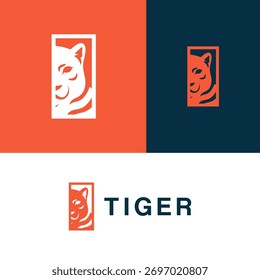 Diseño del logotipo del tigre y minimalista