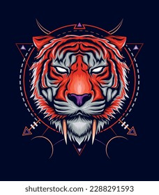 tiger logo design premium, tiger head, luxury logo template