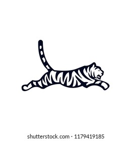 Tiger logo emblem template mascot symbol for business or shirt design. Vector Vintage Design Element.
