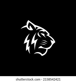Tiger logo emblem template mascot symbol for business or shirt design. Vector Vintage Design Element.