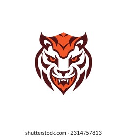 Símbolo de mascota del emblema del logotipo del tigre para el diseño de empresas o camisas.