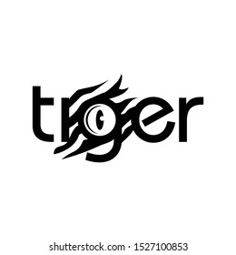 Tiger Logo. Eye Symbol. Animal Icon. Vector Illustration.