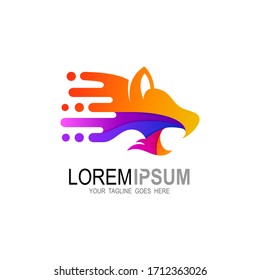 Tiger logo with fast design template, Animal icons