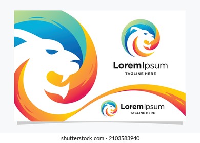 Tiger logo with gradient color concept
