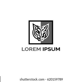 Tiger logo head on white background.. Vector illustration