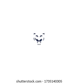 tiger logo icon design with simple line art style