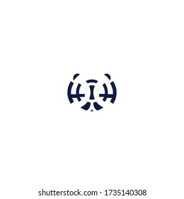 tiger logo icon design with simple line art style