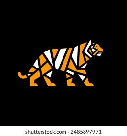 Tiger Logo Icon Mosaic Illustration Vector Design