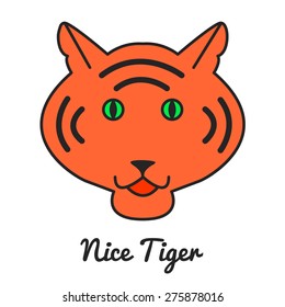 Tiger logo or icon in vector, color illustration, vector wild cat