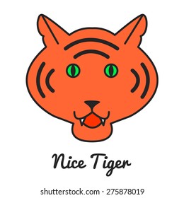 Tiger logo or icon in vector, color illustration, vector wild cat
