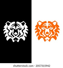 tiger logo and icon vector design in minimalist and flat style