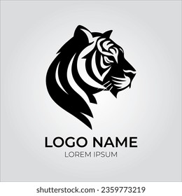 Tiger Logo illustration design art black and white