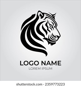 Tiger Logo illustration design art black and white