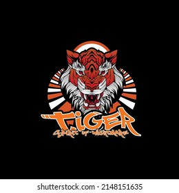 tiger logo illustration design for sukajan is mean japan traditional cloth or t-shirt with digital hand drawn Embroidery Men T-shirts Summer Casual Short Sleeve Hip Hop T Shirt Streetwear
