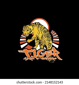 tiger logo illustration design for sukajan is mean japan traditional cloth or t-shirt with digital hand drawn Embroidery Men T-shirts Summer Casual Short Sleeve Hip Hop T Shirt Streetwear