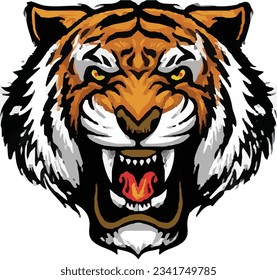 Tiger logo isolated on white background.