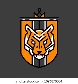 Tiger logo of the lines on the shield