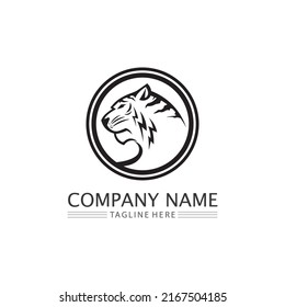 Tiger logo and mascot design animal Vector illustration