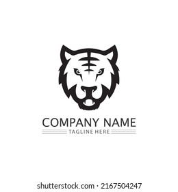 Tiger logo and mascot design animal Vector illustration