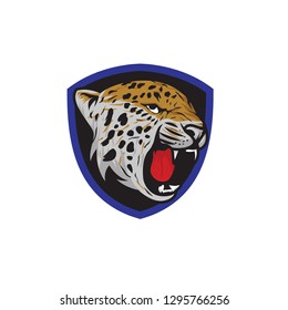 Tiger logo mascot icon illustration head - logotype emblem isolated graphics background white template
