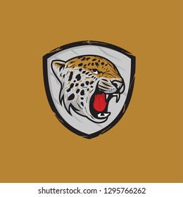 Tiger logo mascot icon illustration head - logotype emblem isolated graphics background white template
