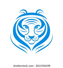 tiger logo on a white background. tiger vector illustration in flat style