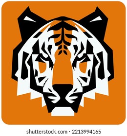 Tiger logo in orange black and white