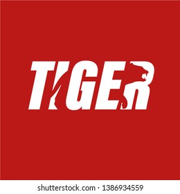 Tiger Logo Red Concept for Animal Life. Sport wear