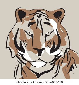 Tiger, logo, silhouette, icon for New Year and Christmas as a symbol of the coming 2022 year of the tiger