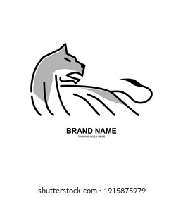 tiger Logo. Einfaches und einzigartiges Design mit eleganter Digital Line Art. für Markenlogos und Grafikdesign. moderne Vorlagen.