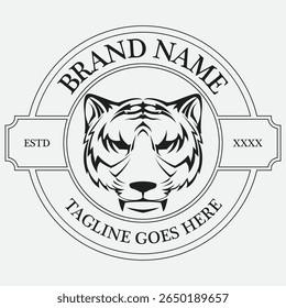The tiger logo symbolizes strength, agility, and boldness, capturing the fierce and majestic spirit of the wild predator.