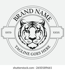 The tiger logo symbolizes strength, agility, and boldness, capturing the fierce and majestic spirit of the wild predator.