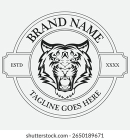 The tiger logo symbolizes strength, agility, and boldness, capturing the fierce and majestic spirit of the wild predator.