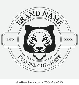 The tiger logo symbolizes strength, agility, and boldness, capturing the fierce and majestic spirit of the wild predator.