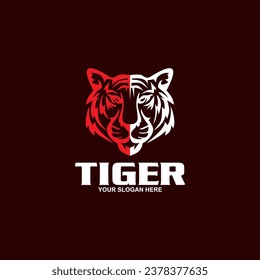 Símbolo de mascota de la plantilla del logotipo del tigre. Elementos de diseño de vectores.