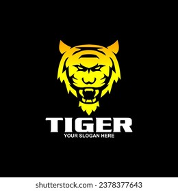 Tiger logo template mascot symbol. Vector Vintage Design Elements.