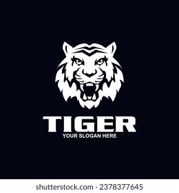 Tiger logo template mascot symbol. Vector Vintage Design Elements.