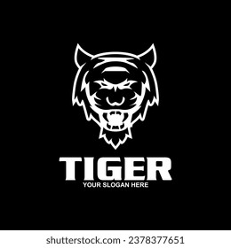 Tiger logo template mascot symbol. Vector Vintage Design Elements.