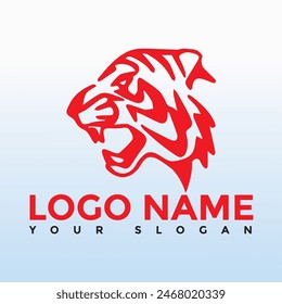 tiger logo vector Tiger vector hand drown illustration isolated.
