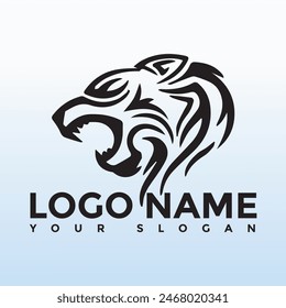 tiger logo vector Tiger vector hand drown illustration isolated.