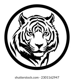 Tiger logo vector illustration. Black and white tiger logo. tiger logo