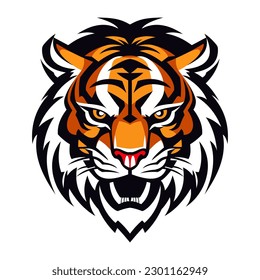 Tiger logo vector illustration. Color tiger logo. Tiger team mascot logo