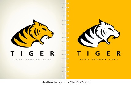 Tiger logo vector. Predatory wild animal design
