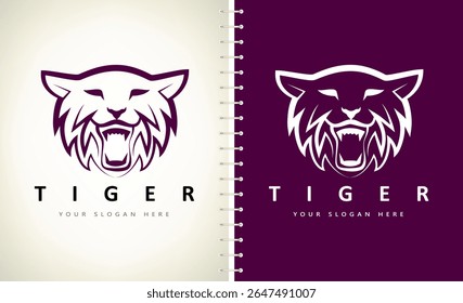 Tiger logo vector. Predatory wild animal design