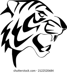 Diseño victorioso del logotipo del tigre para su uso en sitios web o en cualquier medio de comunicación