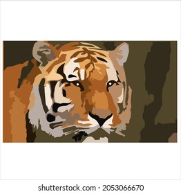 un tigre se ve tranquilo en vector
