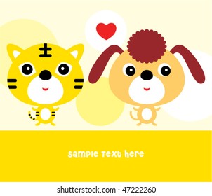 tiger love puppy