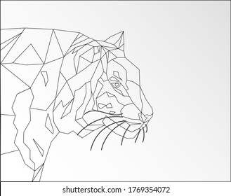 Tiger low poly design. Triangle vector illustration.