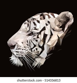 Tiger low poly design. Triangle vector illustration.