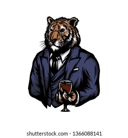 tiger in man suit